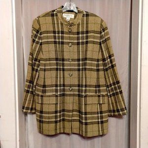 Jones NY Longer Lambswool Jacket Velvet Trim